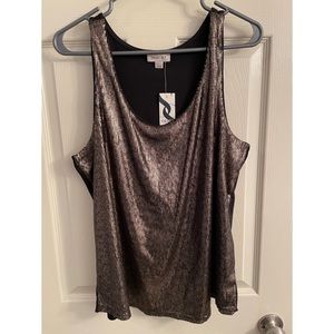 Gold sequin tank top
